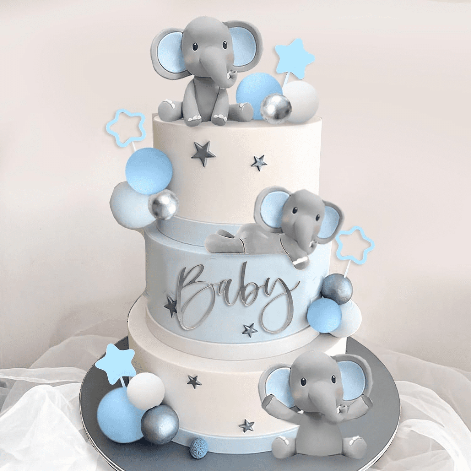 elephant baby shower cake