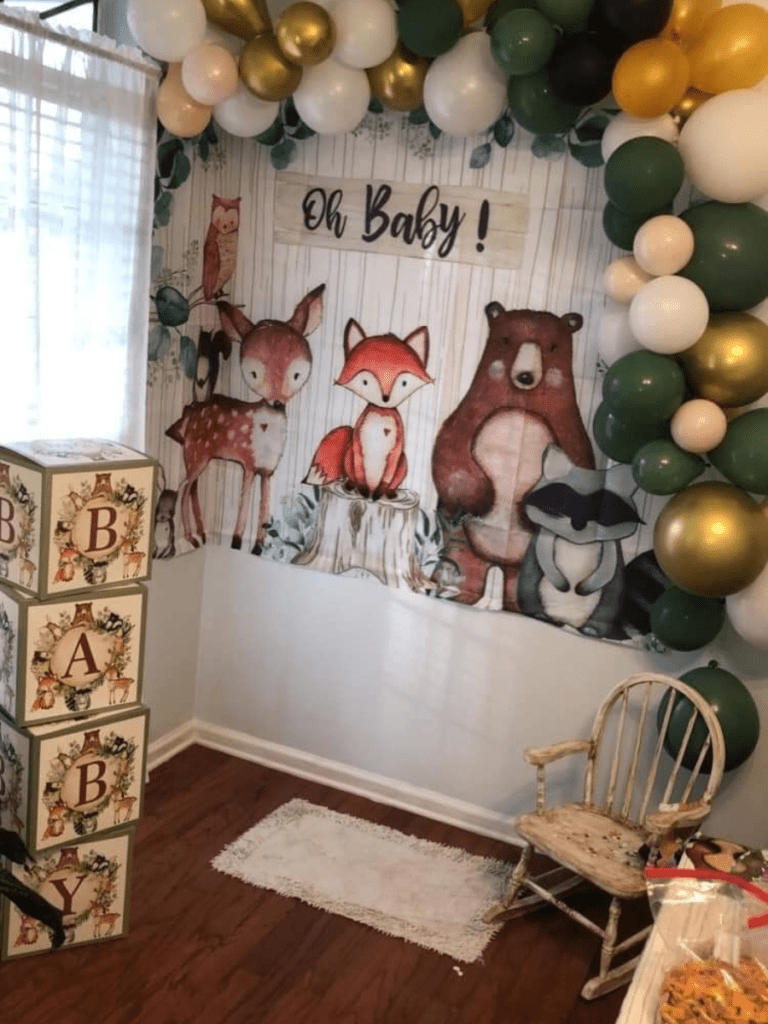 baby shower table set up