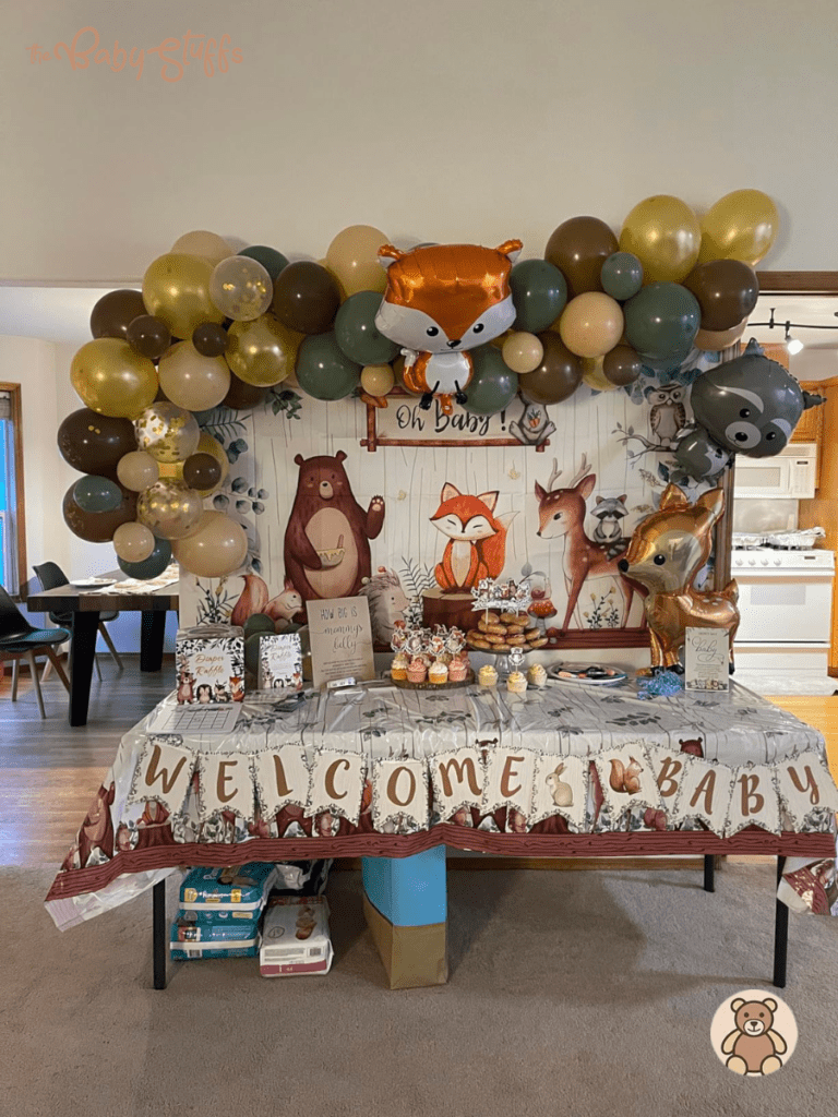baby shower table set up